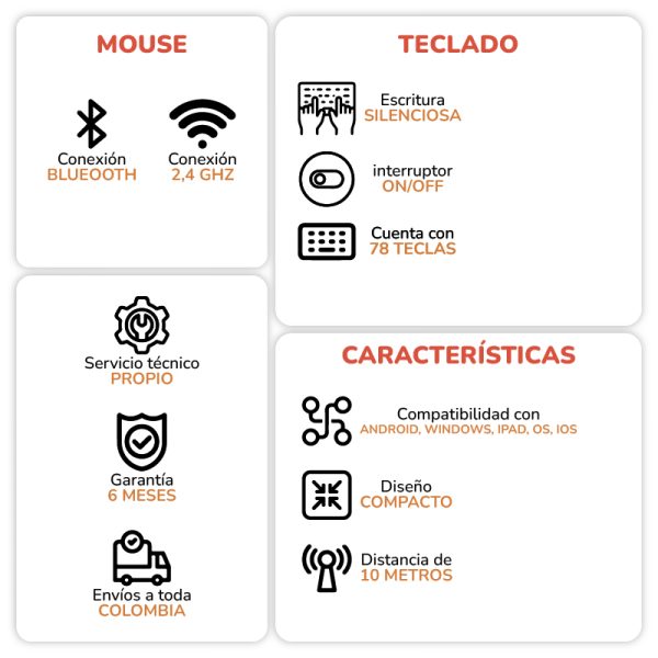 Combo Inalambrico Teclado y Mouse QS-1010 Mymobile - Imagen 7