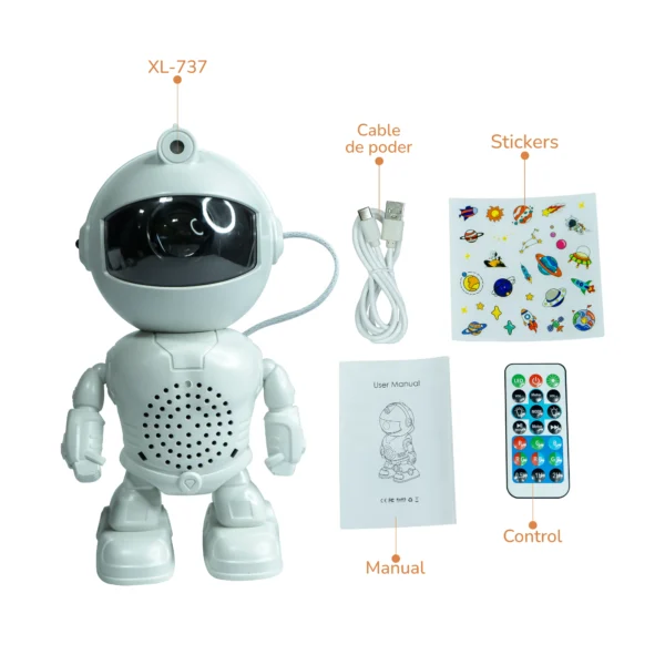 Parlante Robot Proyector de Galaxias - Imagen 2