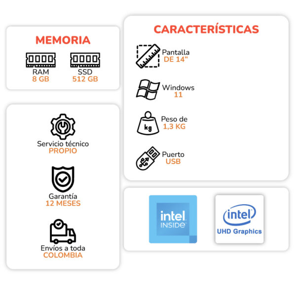 Computador Portátil E140C IPS De 14 pulgadas - Imagen 5