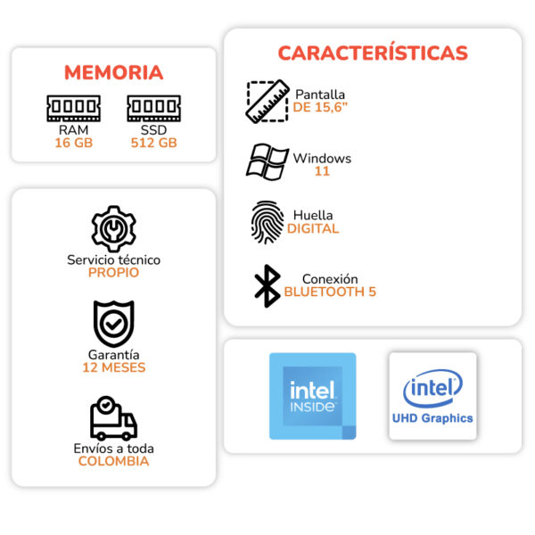 Computador Portátil E180 De 15.6 Pulgadas - Imagen 5