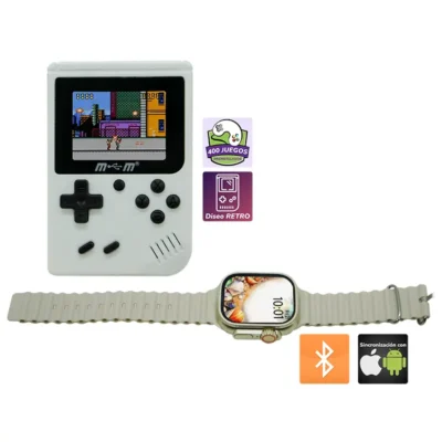 Combo Smart Watch V59 Con Consola Retro