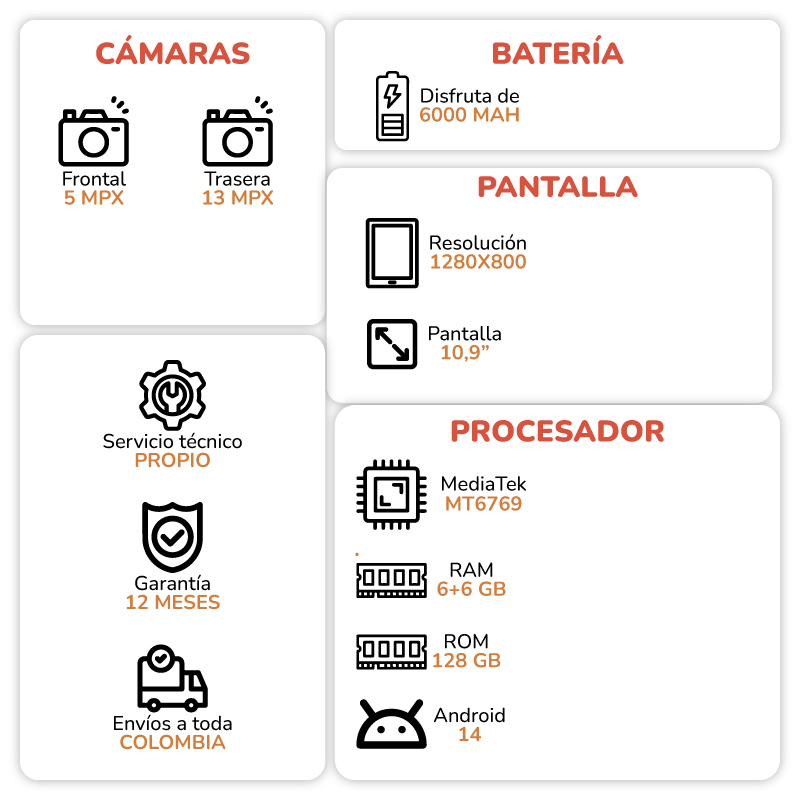 Combo Tablet Net G 6 X 128 Con Diadema P9 Pro - Imagen 6